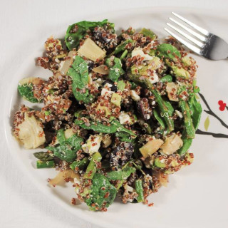 Mediterranean Asparagus and Quinoa Salad with Artichokes, Avocado and Feta 