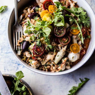 Mediterranean Chicken and Farro Salad.