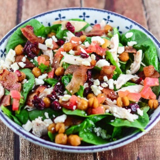 Mediterranean Chicken Bacon Spinach Salad