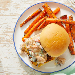 Mediterranean Chicken Salad Sandwiches with Za’atar Carrot Fries