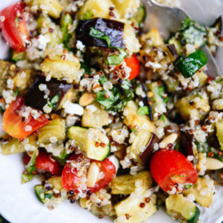 Mediterranean Quinoa Salad with Roasted Summer Vegetables