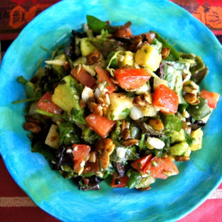 Mexican Chopped Salad Recipe with Spiced Pepitas and Honey-Chipotle Lime Dr