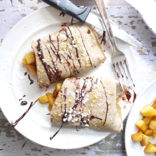 Mexican Dessert Crepes with Cinnamon-Sugar Caramelized Apples