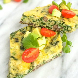 Mexican Egg Bake with Spinach, Black Beans and Cheese