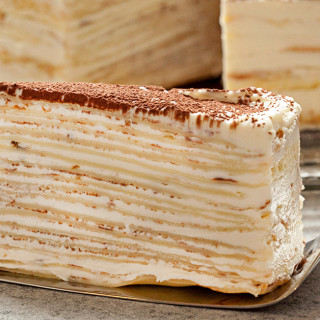 Mille-Crepe Tiramisu Birthday Cake