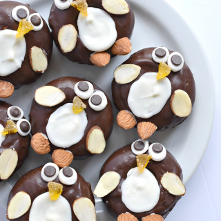Mini Penguin Chocolate-Frosted Donuts