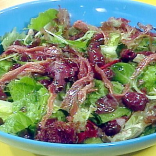 Mixed Green Salad with Lemon, Olives and Anchovies