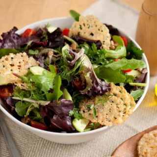 Mixed Green Salad With Parmigiano Crisps