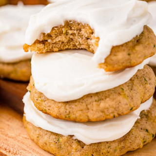 Moist Zucchini Cookies with Cream Cheese Frosting