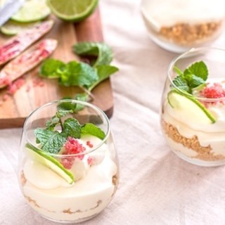 Mojito Cheesecake Parfaits with Finger Lime Caviar