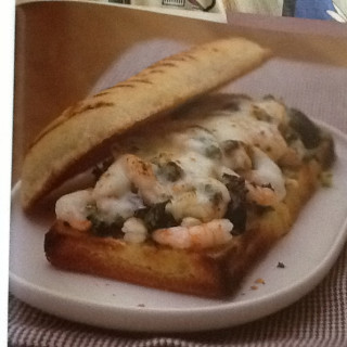 Mozzarella-grilled Panini With Chilli-spiked Prawns & Olives