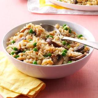 Mushroom and Peas Rice Pilaf Recipe