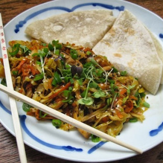 Mu Shu vegetables, vegan but your friends will never know!