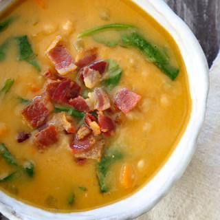 Navy Bean, Bacon and Spinach Soup (Pressure Cooker, Slow Cooker or Stove)