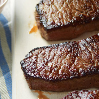 New York Strip Steaks with Red-Wine Sauce