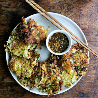 Okonomiyaki: Cabbage Pancakes with Soy Dipping Sauce