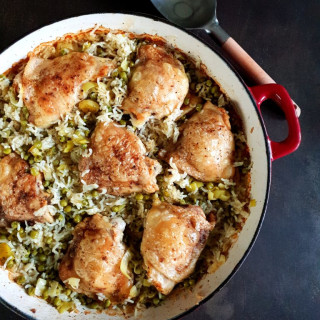 One pan chicken with Braised Rice &amp; Peas