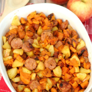 One-Pan Paleo Chicken Apple Sausage and Sweet Potato Skillet