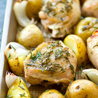 One-Pan Rosemary Roast Chicken + Potatoes