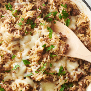 One-Pot French Onion Soup Rice Skillet