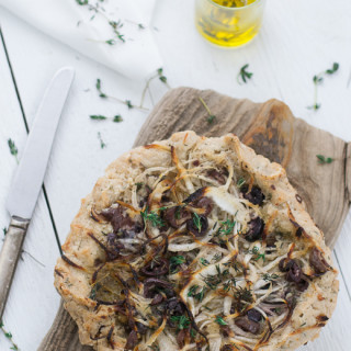 Onion, Black Olive and Thyme Tart