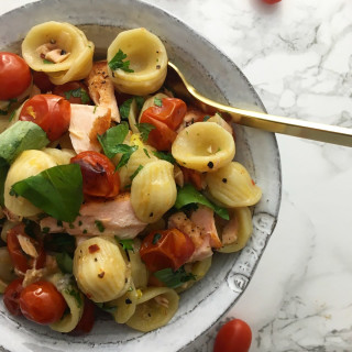 Orecchiette with Salmon and Roasted Tomatoes