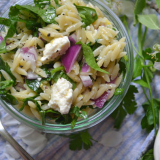 Orzo Salad with Spinach, Feta and Lemon