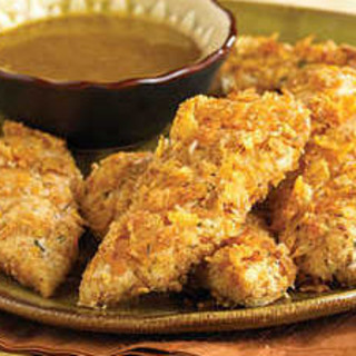Oven &quot;Fried&quot; Chicken Fingers with Honey-Mustard Dipping Sauce