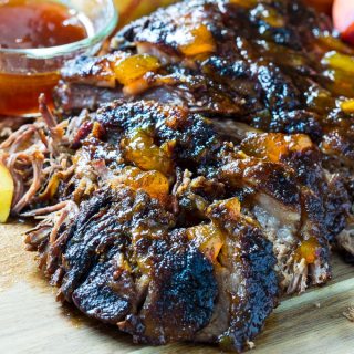 Oven Roasted Beef Brisket with Bourbon Peach Galze
