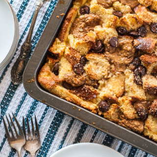 Overnight Brioche Cookie Butter and Chocolate Chip French Toast