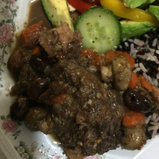 Oxtail Stew with Orange and Black Olives.