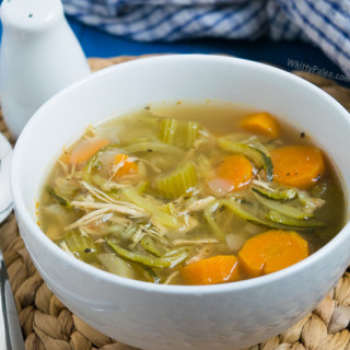 Paleo Chicken Zucchini Noodle Slow Cooker Soup