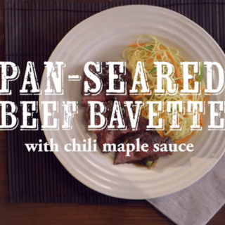 Pan-Seared Beef Bavette with Chili-Maple Sauce