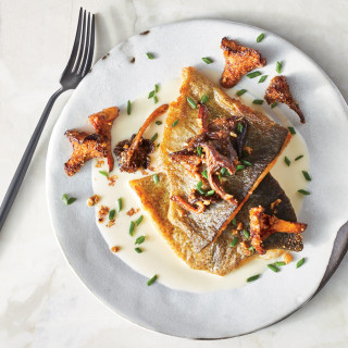 Pan-Seared Trout with Green Garlic and Crunchy Chanterelles