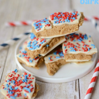Patriotic Peanut Butter Cookie Dough Bark