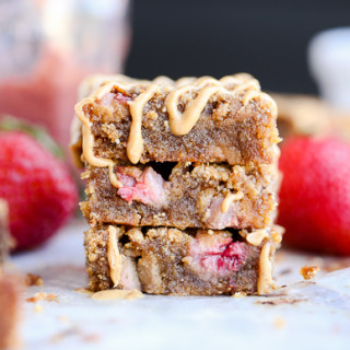 Peanut Butter and Jelly Blondies (Gluten Free + Refined Sugar Free)