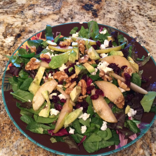 Pear, Walnut, Cranberry, Avocado & Goat Cheese Salad (MIke)