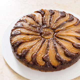 Pear-Walnut Upside-Down Cake