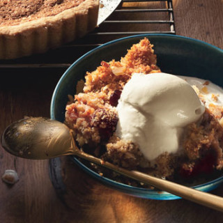 Pear, Almond, and Dried-Cherry Brown Betty