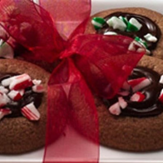 Peppermint-Fudge Thumbprint Cookies