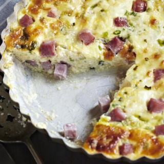 Perfectly Fluffy Swiss Cheese and Ham Quiche