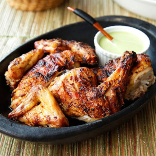 Peruvian Style Grilled Chicken With Green Sauce