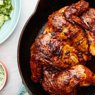 Peruvian-Style Roast Chicken With Tangy Green Sauce