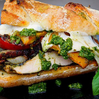 Pesto Chicken and Vege Sandwich