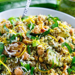 Pesto Zucchini and Corn Quinoa Salad
