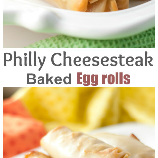 Philly Cheesesteak Baked Egg Rolls