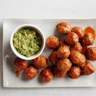 Pimiento Meatballs with Olive Tapenade