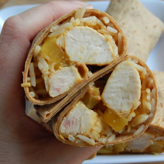 Pineapple chicken and rice wraps