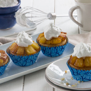 Pineapple Upside Down Cupcakes with Whipped Coconut Cream
