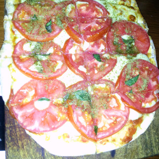Pizza with Tomato, Mozzarella and Basil